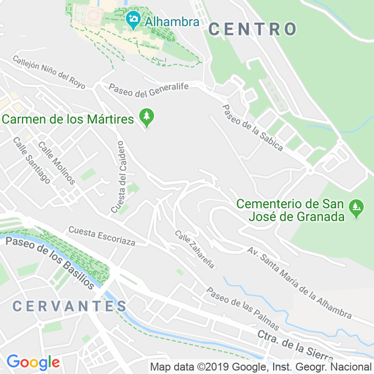Código Postal calle Cementerio, Nuevo, camino en Granada