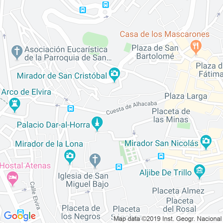 Código Postal calle Alhacaba, cuesta en Granada