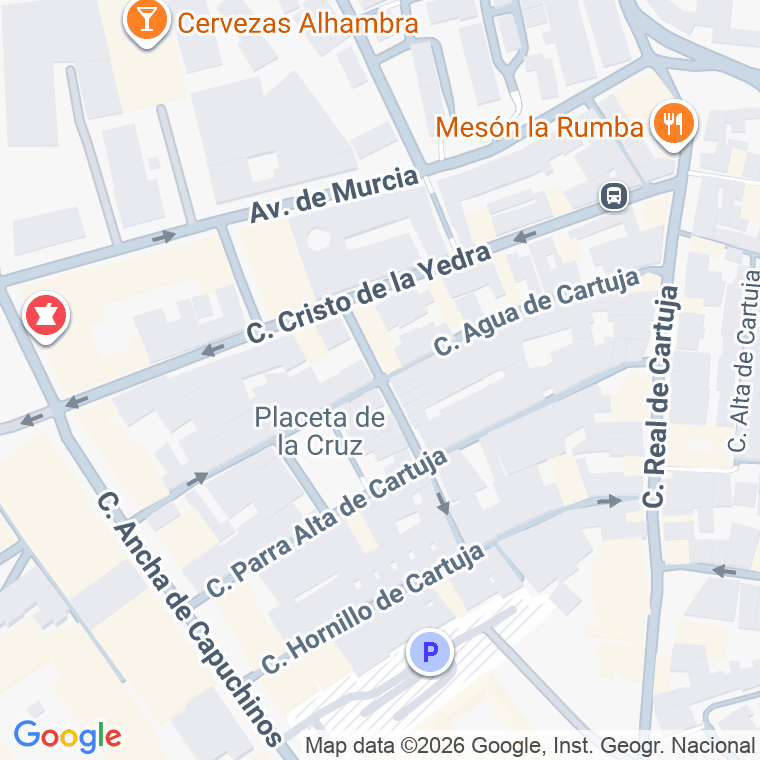 Código postal de Agua de Cartuja en Granada