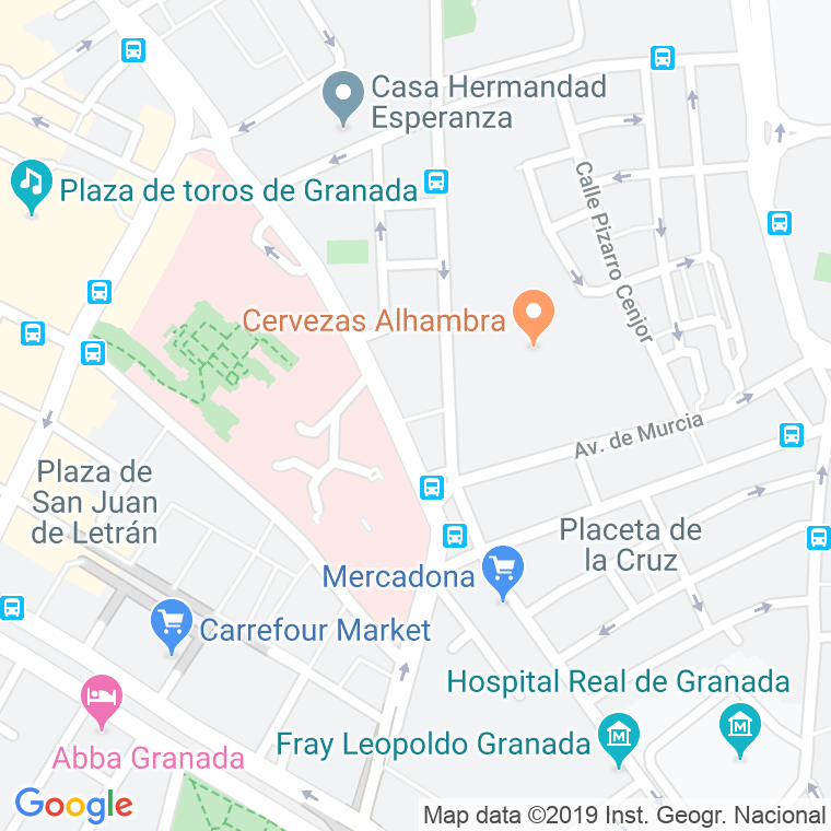 Código Postal calle Eras De Cristo en Granada
