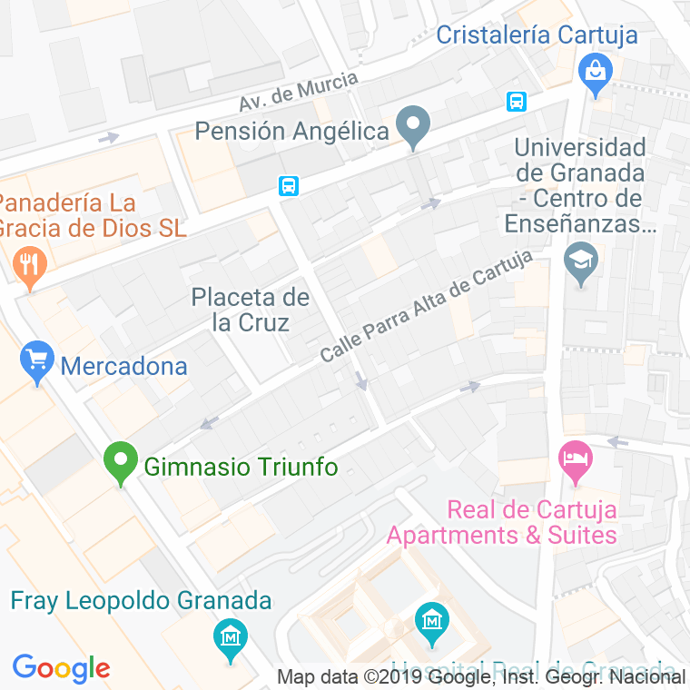 Código Postal calle Nueva De Cartuja en Granada