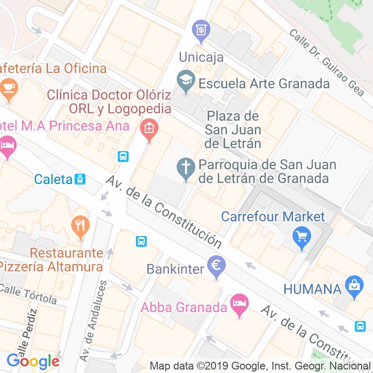 Código Postal calle San Juan De Letran en Granada