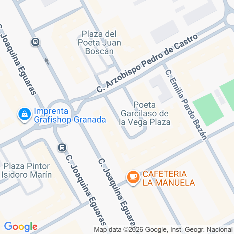 Código postal de Plaza Poeta Garcilaso Vega en Granada