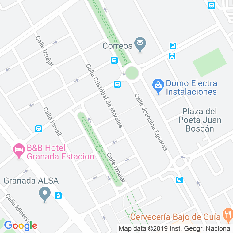 Código Postal calle Cristobal Morales en Granada