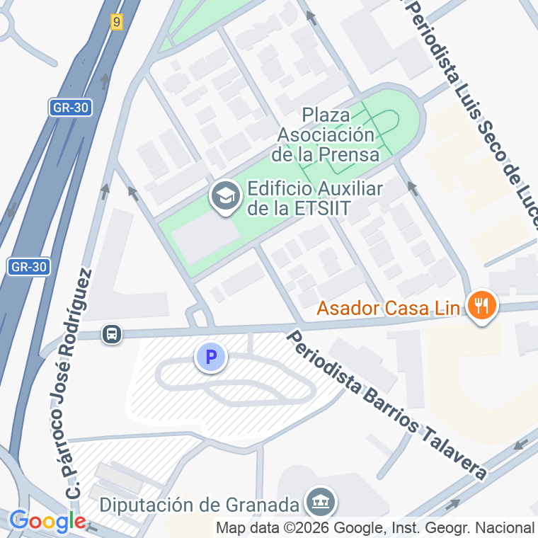 Código postal de Periodista Juan Lopez del Charco en Granada