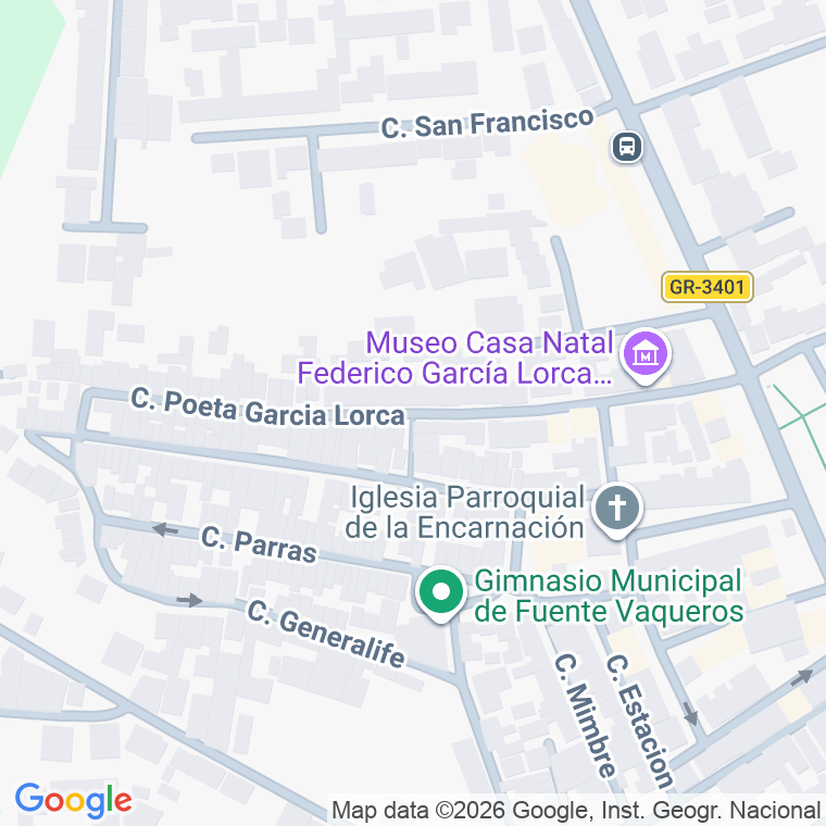 Código postal de Calle Poeta Garcia Lorca en Fuente Vaqueros