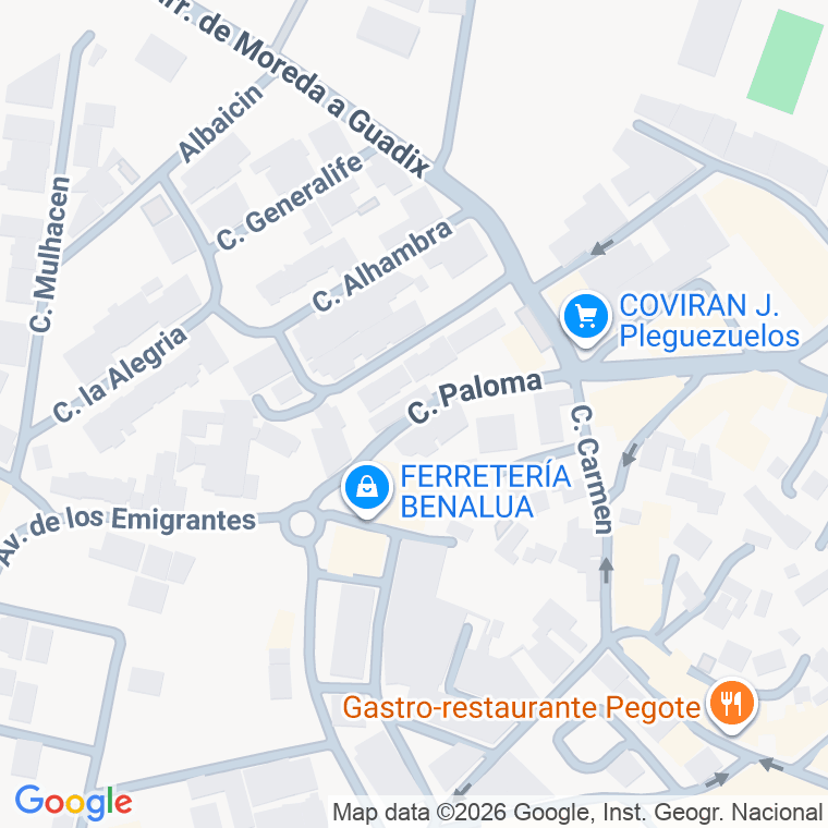 Código postal de Calle Paloma en Benalúa