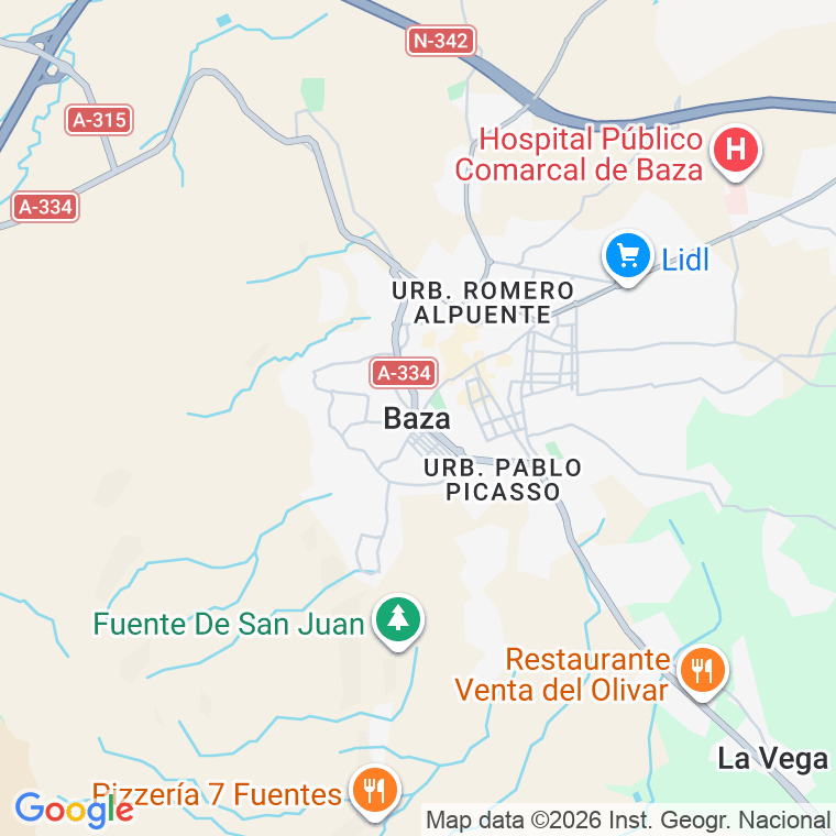 Código postal de Calle Emilia Pardo Bazan en Baza