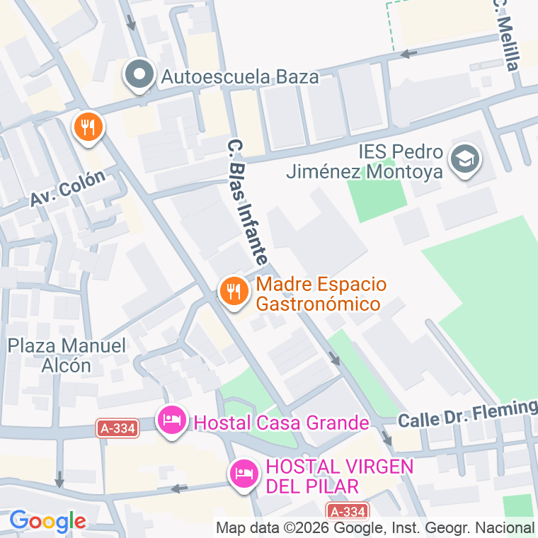 Código postal de Calle Pintor Lopez Mezquita en Baza