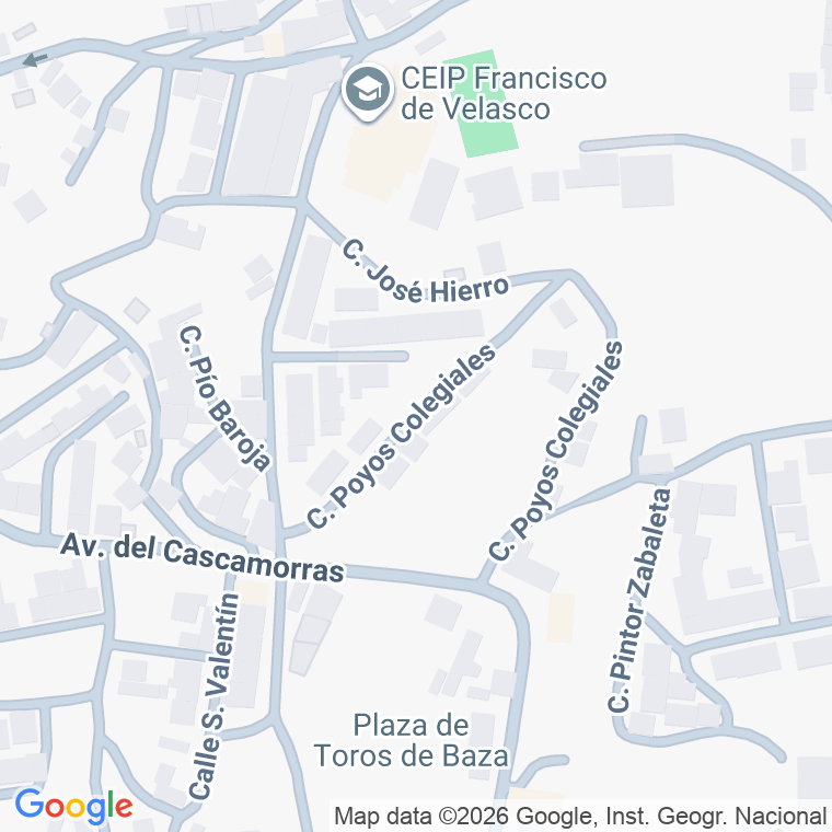 Código postal de Calle Poyos Colegiales en Baza