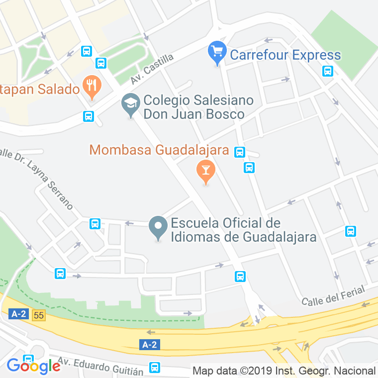 Código Postal calle Toledo en Guadalajara