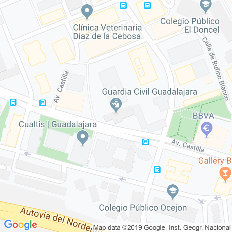 Código Postal calle Guardia Civil, glorieta en Guadalajara