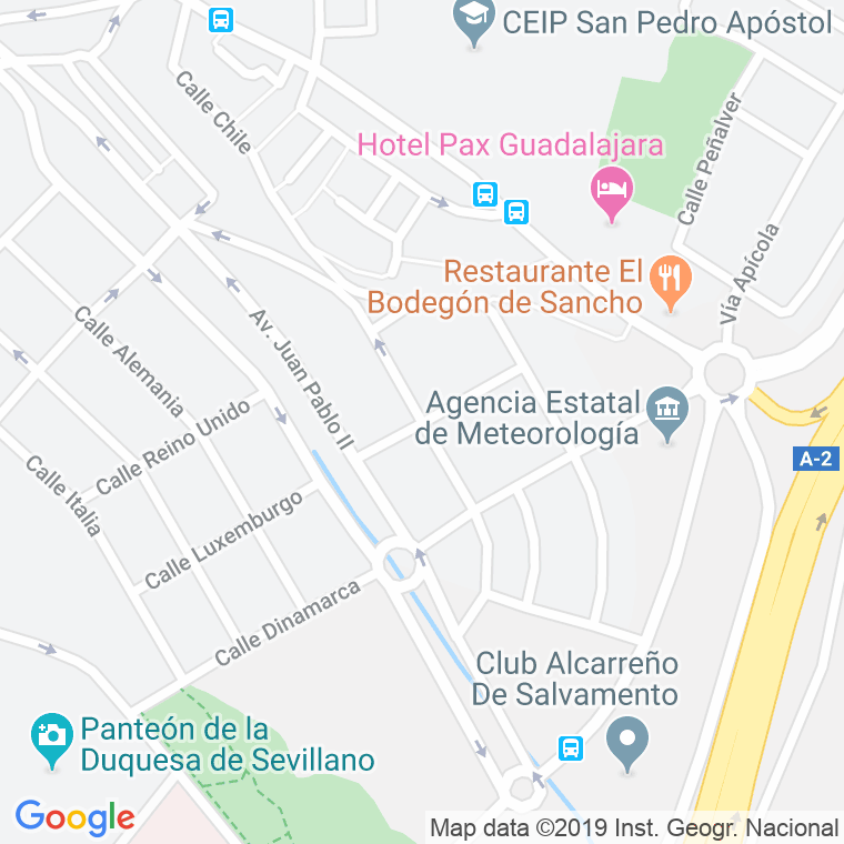 Código Postal calle Alonso De Covarrubias en Guadalajara