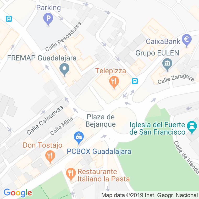 Código Postal calle Bejanque, plaza en Guadalajara