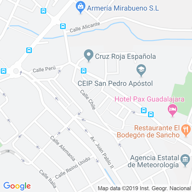 Código Postal calle Chile en Guadalajara