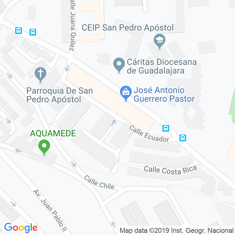Código Postal calle Ecuador en Guadalajara