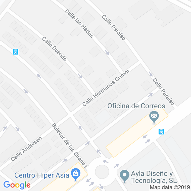 Código Postal calle Hermanos Grimm en Guadalajara