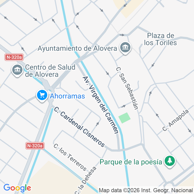 Código postal de Avda Virgen del Carmen en Alovera