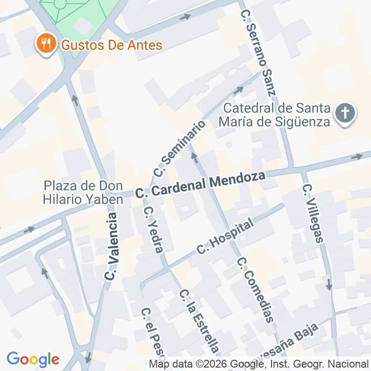 Código postal de Calle Cardenal Mendoza en Siguenza