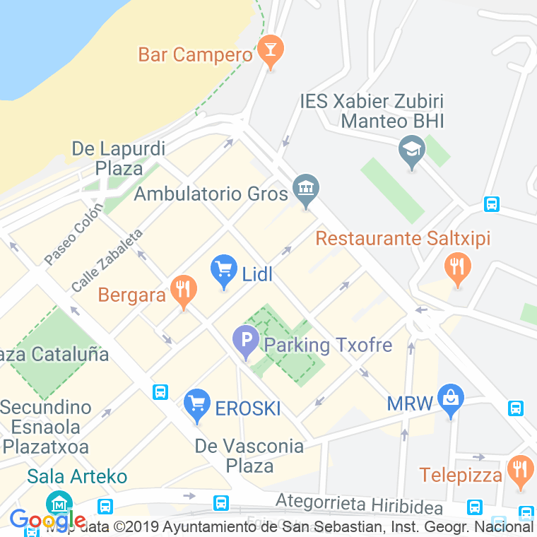 Código Postal calle Segundo Ispizua en Donostia-San Sebastian