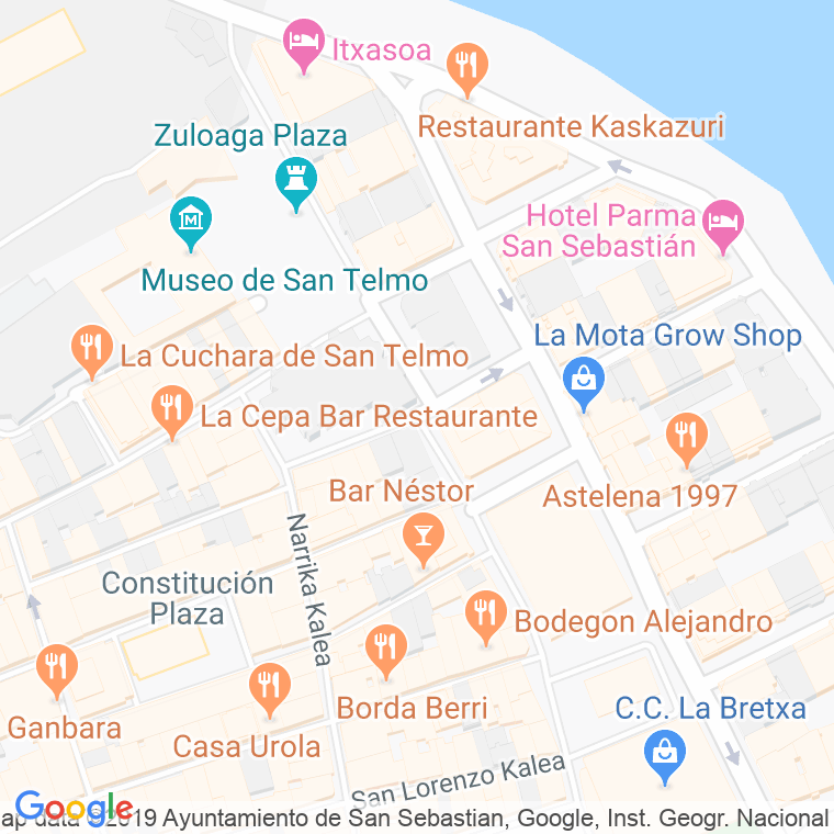 Código Postal calle San Vicente en Donostia-San Sebastian