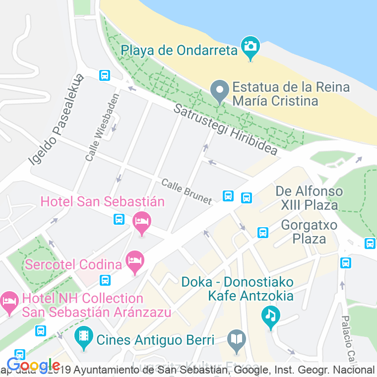 Código Postal calle Infanta Beatriz, avenida en Donostia-San Sebastian