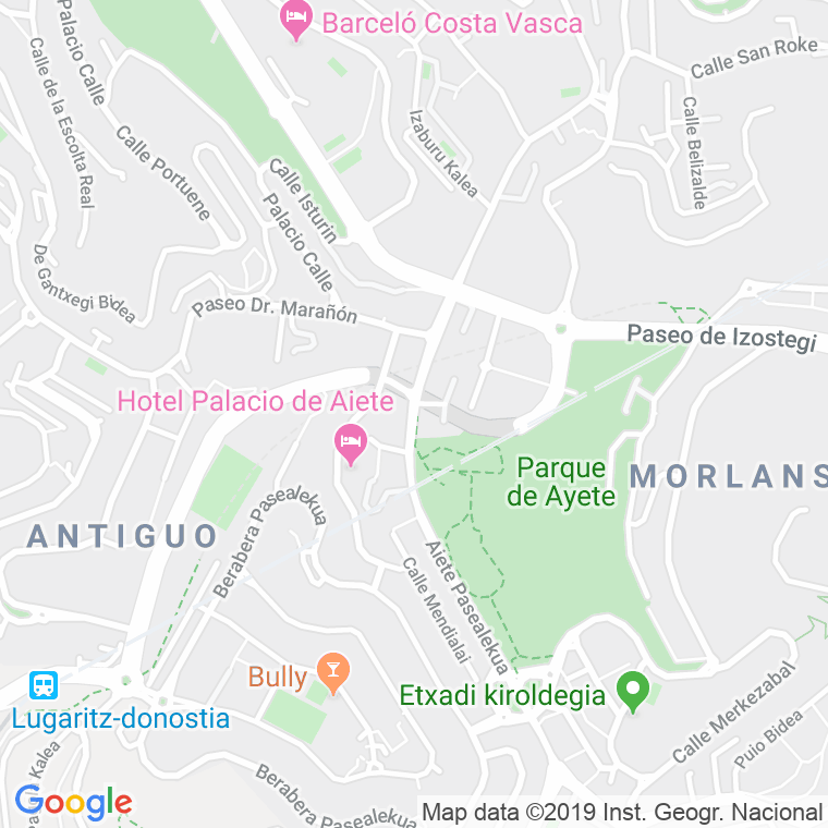 Código Postal calle Aiete, pasealekua en Donostia-San Sebastian
