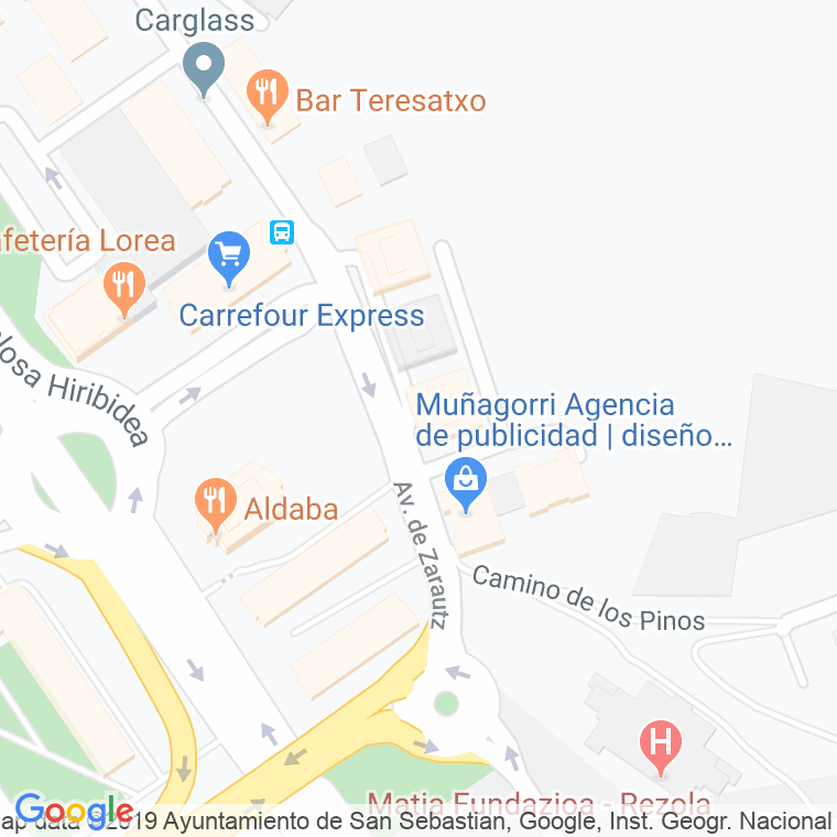 Código Postal calle Konporta, plaza en Donostia-San Sebastian