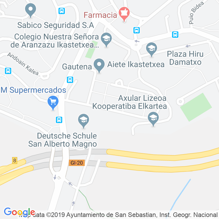 Código Postal calle Mantulene en Donostia-San Sebastian