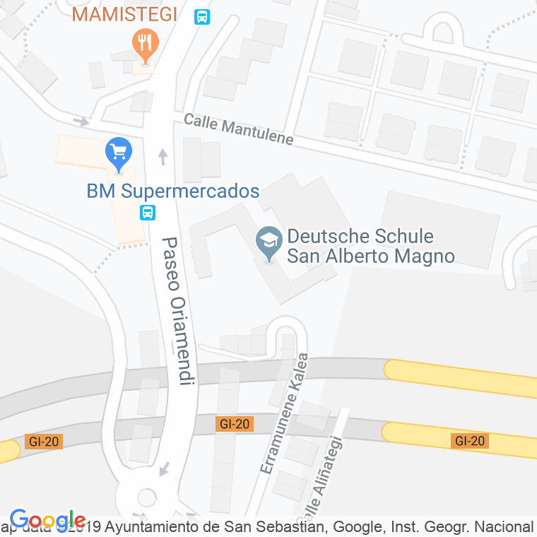 Código Postal calle Oriamendi (Ayete), paseo en Donostia-San Sebastian