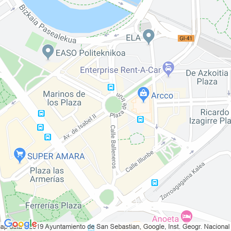 Código Postal calle Balleneros en Donostia-San Sebastian