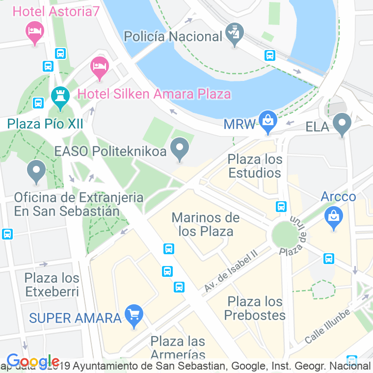 Código Postal calle Eustasio De Amilibia en Donostia-San Sebastian