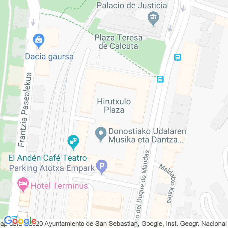 Código Postal calle Hirutxulo, plaza en Donostia-San Sebastian