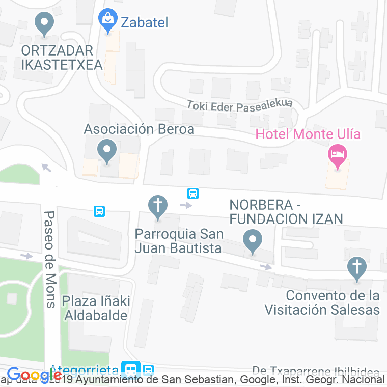Código Postal calle Parque Toki Eder en Donostia-San Sebastian