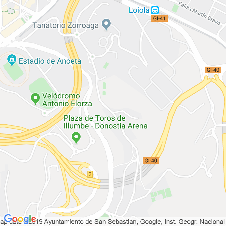 Código Postal calle Alto De Zorroaga, Del en Donostia-San Sebastian