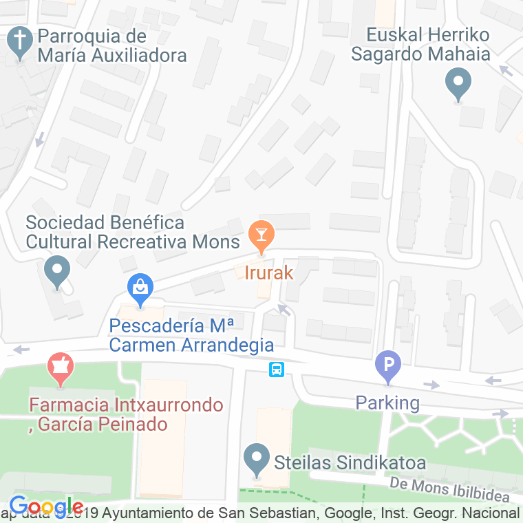 Código Postal calle Irurak en Donostia-San Sebastian