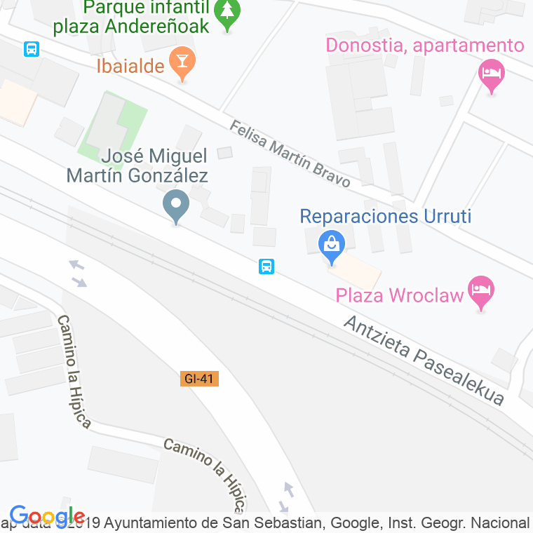 Código Postal calle Juan De Antxieta, plaza en Donostia-San Sebastian
