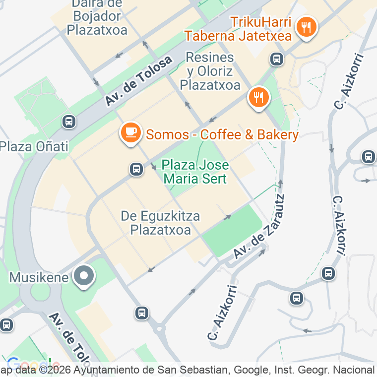 Código postal de Jose Maria Sert, Plaza en Donostia-san Sebastian