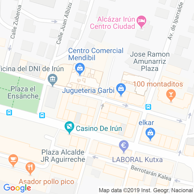 Código Postal calle Argentinar Errepublika en Irún