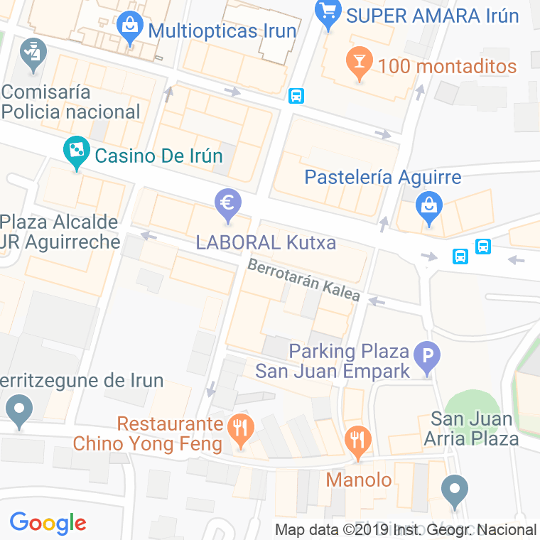 Código Postal calle Berrotaran en Irún