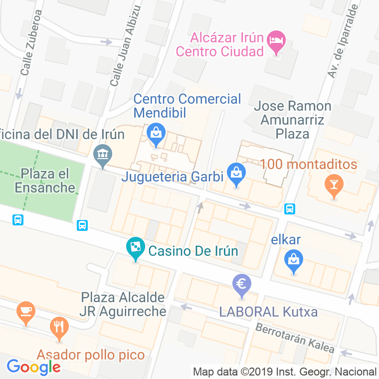 Código Postal calle Republica Argentina en Irún