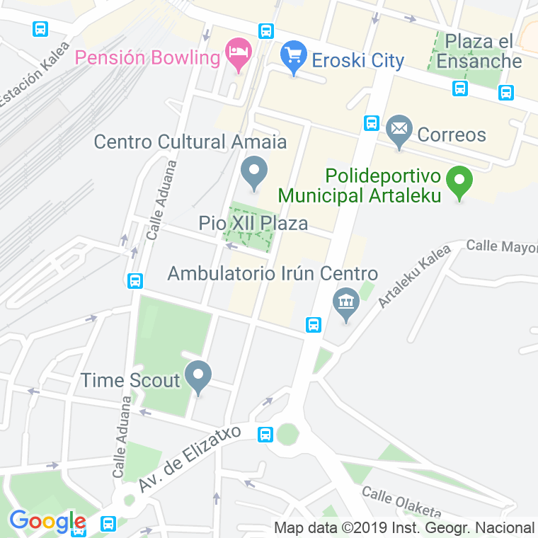 Código Postal calle Serapio Mugica en Irún