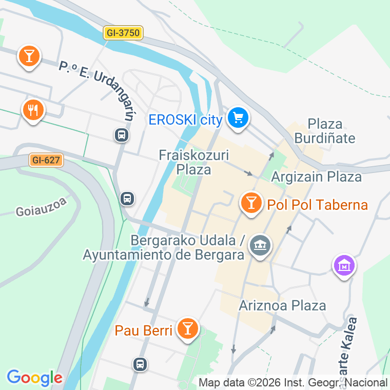 Código postal de Plz Fraiskozuri Plaza en Bergara