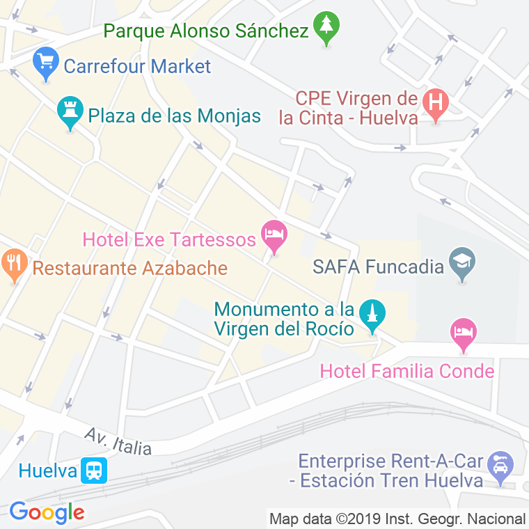 Código Postal calle Alonso Pinzon en Huelva