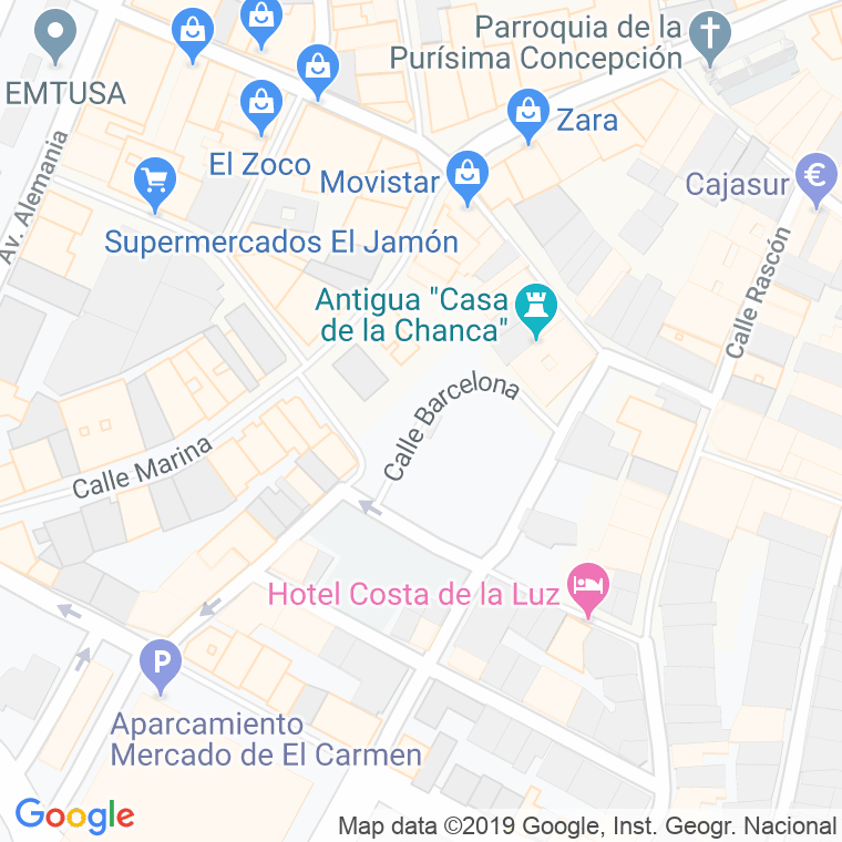 Código Postal calle Barcelona en Huelva