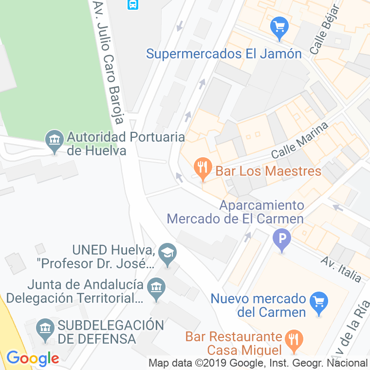 Código Postal calle Doce De Octubre, plaza en Huelva