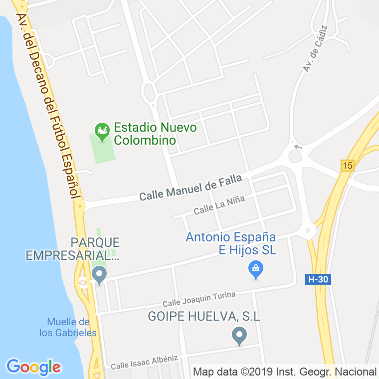 Código Postal calle Manuel De Falla en Huelva