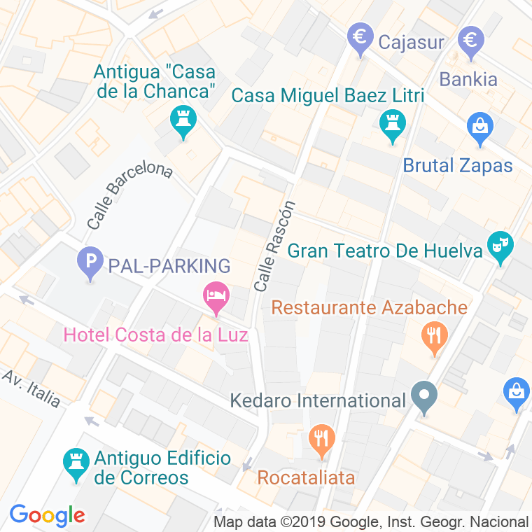 Código Postal calle Rascon en Huelva