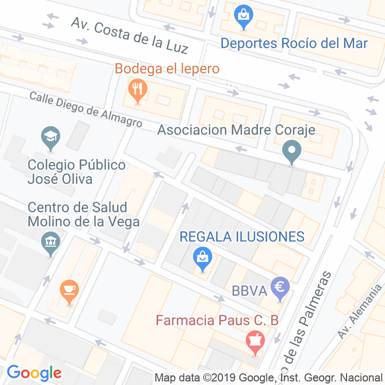 Código Postal calle Dulce Nombre De Maria en Huelva