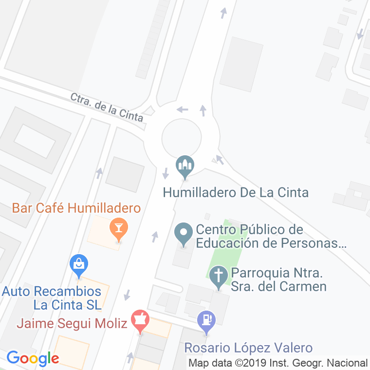 Código Postal calle Humilladero De La Cinta en Huelva